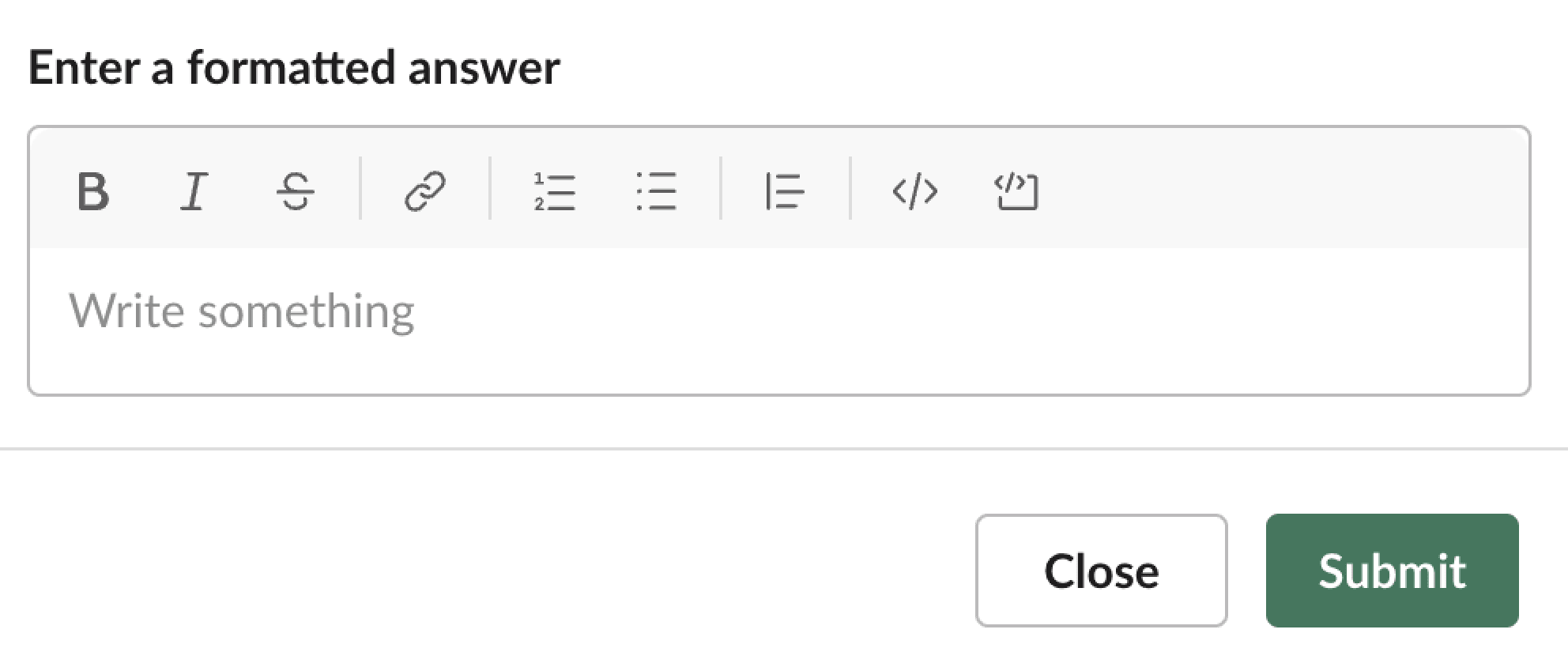 An example of a rich text input element