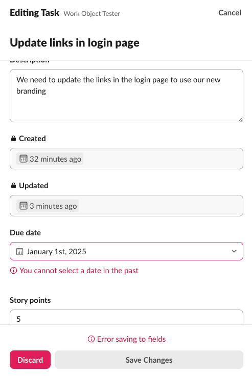 Server-side field errors
